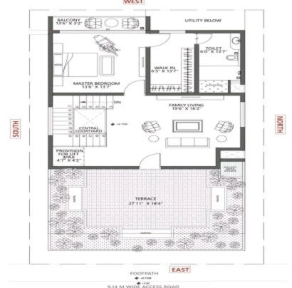 4 BHK floor plan at Kreeva Golf Course Extension Road Gurgaon