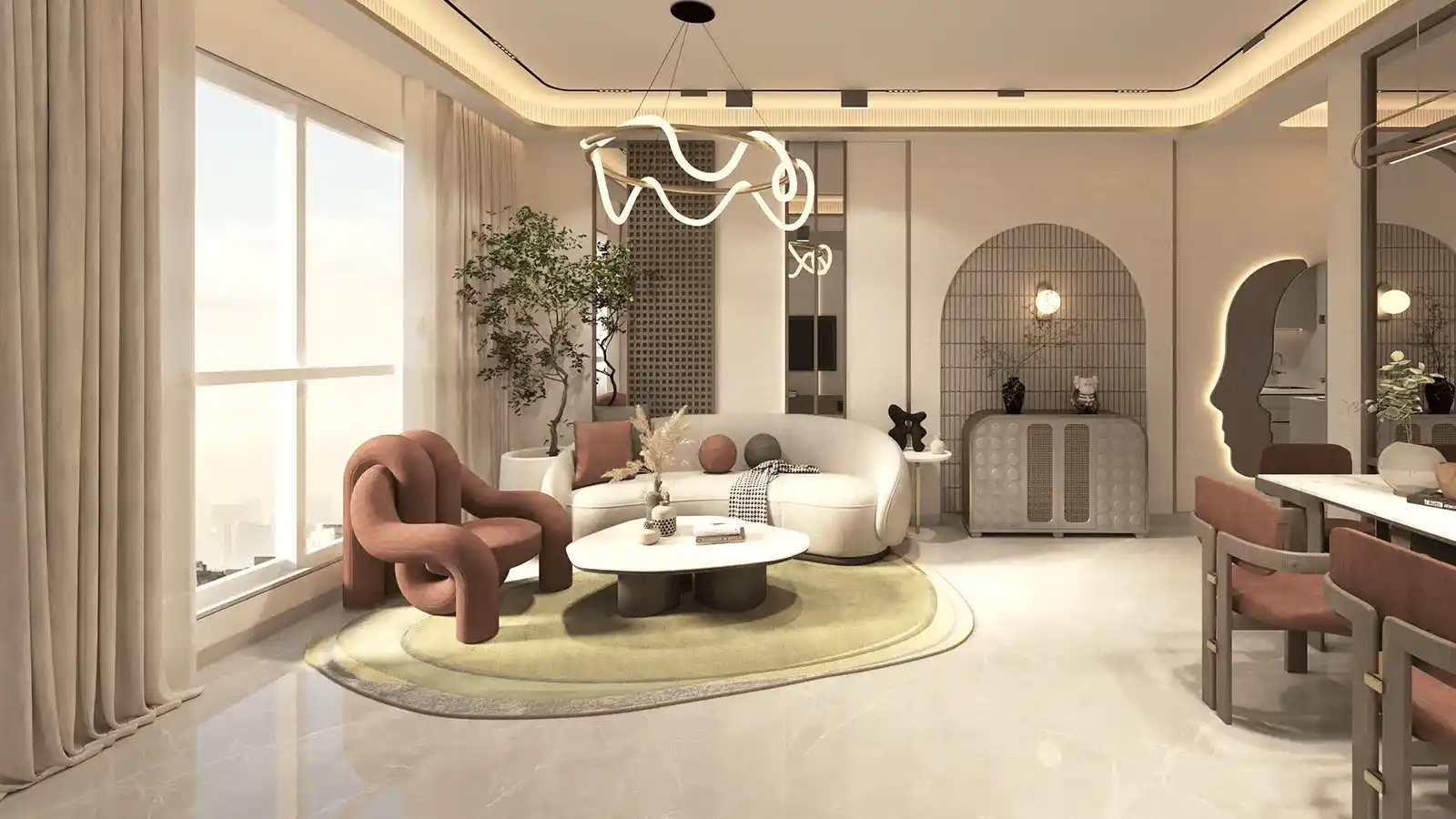 Spacious living room at Kreeva Golf Course Extension Road Gurgaon