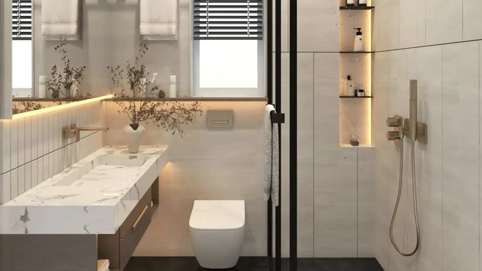 Luxury bathroom design at Kreeva Golf Course Extension Road Gurgaon